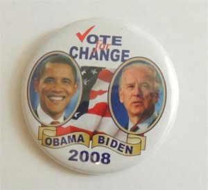 Vote For Change Barack Obama Campaign Button