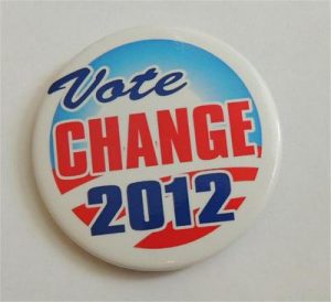 Barack Obama Vote Change Campaign Button