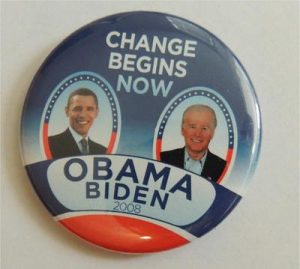 Change Begins Now Obama Biden 2008 Campaign Button