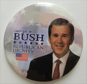 George W Bush Republican Dignity Flag Button