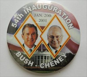 54th Inauguration Jan. 20th 2001 Bush - Cheney with US Capital in the background campaign button.