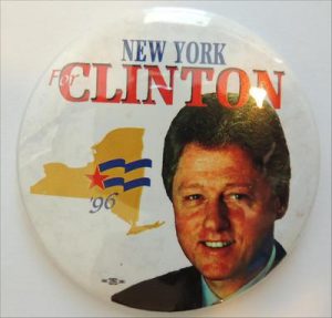 1996 New York For Clinton 1996 Campaign Button