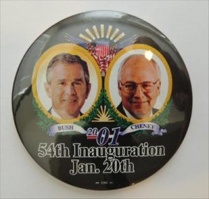 2001 Bush Cheney 54th inauguration Jan 20th campaign button.